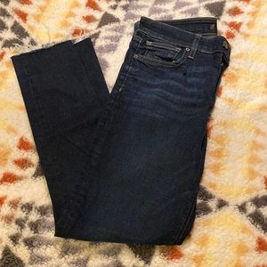 Dark wash skinny jeans